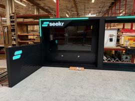 Custom Wood Inline Exhibit with Push Thru Backlit Logos  -- 3