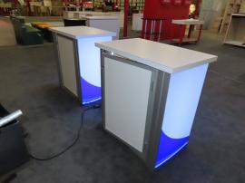 Modified MOD-1703 Backlit Counters (38" W x 24" D x 40" H) with Fabric Graphic and Locking Storage -- View 4