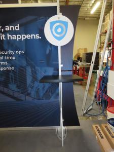 VK-1225 Sacagawea Portable Display with Fabric Backwall Graphics, Floating Circle Graphic, Header, Monitor Mount, (2) Backwall Counters, Printed Wings, and Wireless Charging Pads -- View 3