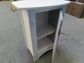 Modified SYK-2005 Symphony Portable Display with SEG Fabric Graphics, Backwall Counter, Monitor Mount, and SYM-406 Portable Counter with Locking Storage