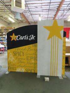 Modified VK-1362 Modular Exhibit with SEG Fabric Graphics, Monitor Mount, and (2) LED Stem Lights