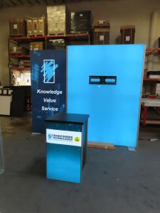 Modified VK-2993 SuperNova Lightbox Exhibit (Reconfigures) with 92) MOD-1701 Backlit Counters with Locking Storage and Monitor Mount -- View 3