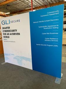 RENTAL: RE-1089 Inline Design with 112" W x 86.25" H Symphony Backwall Frame, SEG Fabric Graphic -- View 2